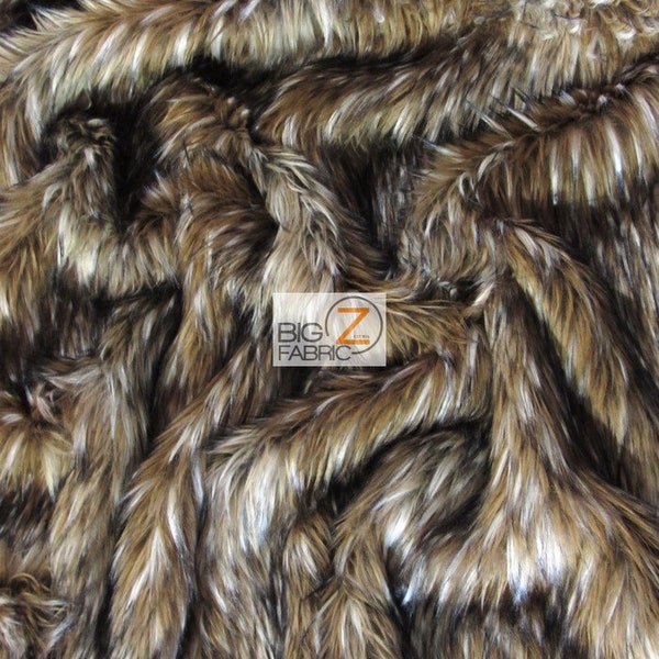 Faux Fake Fur Animal Long Pile Coat Costume Fabric - TIMBER WOLF - By The Yard/Ecoshag™ Clothing Accessories Scarf Rugs