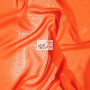 Solid Hi-Multi Chiffon Dress Fabric - ORANGE - 58" Width Sold By The Yard