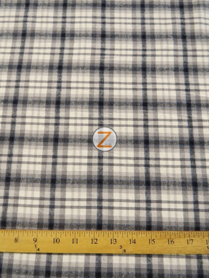 Tartan Plaid Uniform Apparel Flannel Fabric GRAY/BLACK by - Etsy