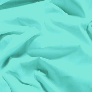 Solid Poly Cotton Fabric - AQUA - Sold By The Yard Polycotton 58"/60" Width