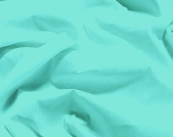 Fester Poly Baumwoll-Stoff - AQUA - Als Meterware verkauft Polycotton 158cm Breite