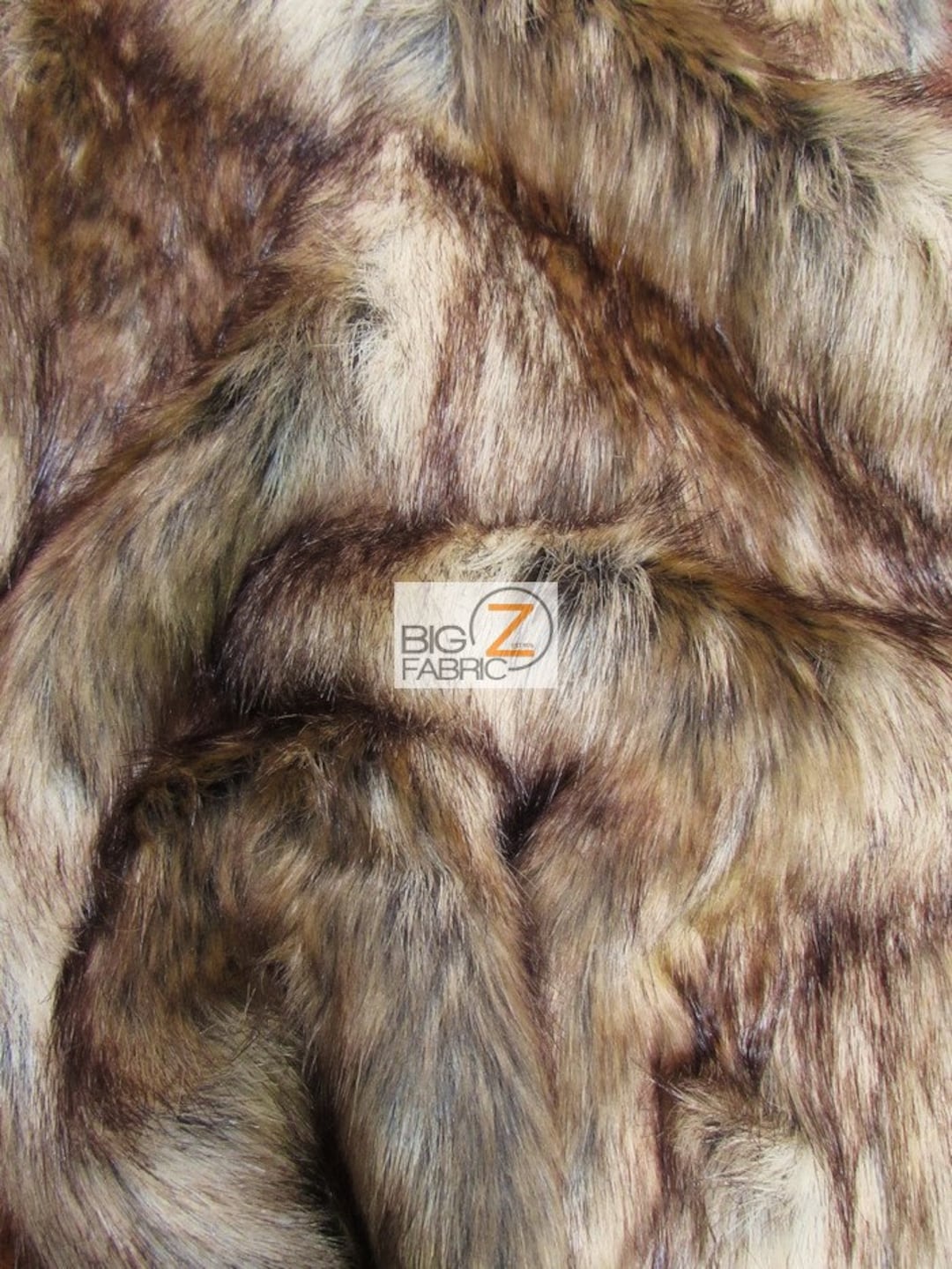 Husky 2 Tone Long Pile Shaggy Faux Fur Fabric By The Yard Can Be