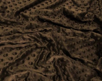 Tela Minky con lunares y hoyuelos - CHOCOLATE - 58/60" de ancho, cortada a medida, para manualidades de mantas suaves y elevadas para bebés