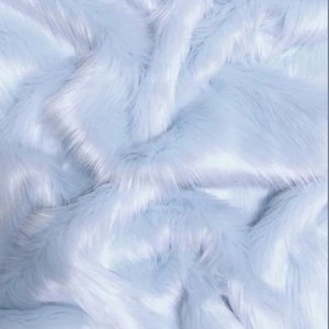 Fester Zottelfell Stoff - BABY BLAU - wird als Meterware verkauft 152cm Breite Manteln Kostüme Schals Teppiche Requisiten Langflor