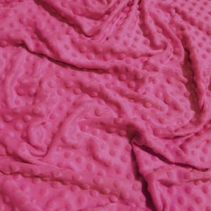 Grübchen-Dot Minky Stoff - HOT PINK - 58/60 &quot;Breite Schüttgut Baby Soft Rarised Blanket Craft