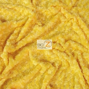 Rose/Rosette Minky Cuddle Fabric - CANARY YELLOW - 58/60&quot; Wide By The Yard Baby Soft Blanket Crafts Decor