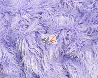 Tessuto in pelliccia sintetica mongola solida riccia - LAVANDA - Venduto tagliato a misura 64 "Larghezza Costumi Accessori Abbigliamento Coperte Tappeti moda