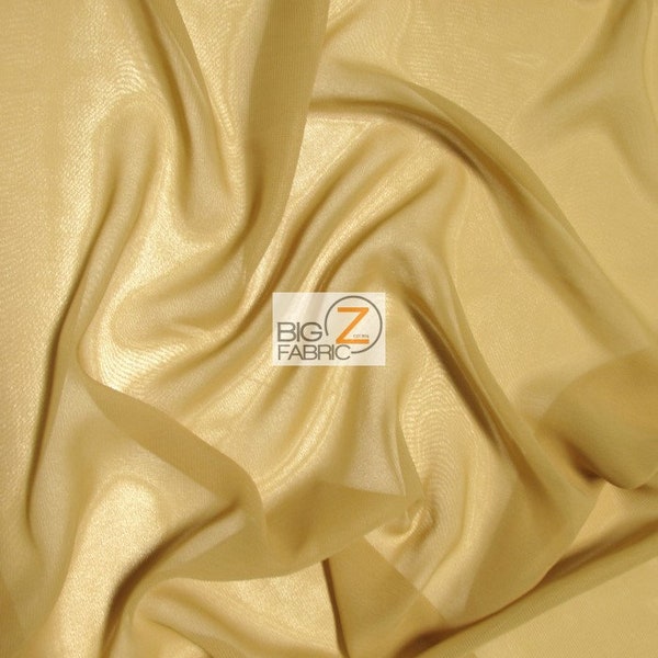 Solid Hi-Multi Chiffon Dress Fabric - GOLD - 58" Width Sold By The Yard