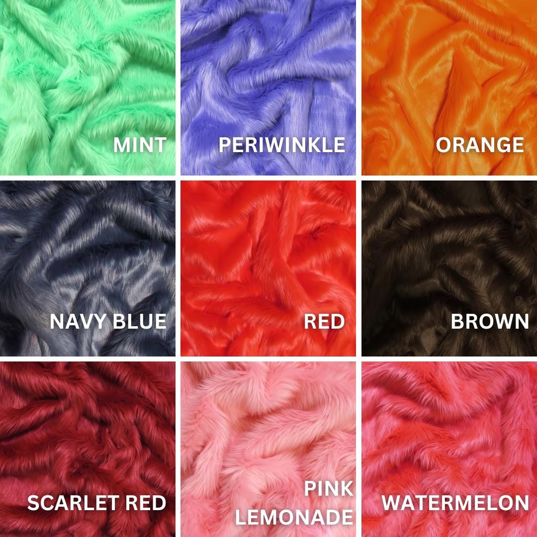 Solid Shaggy Faux Fur Fabric - 59 COLORS - 62