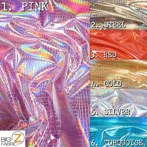 DuroLast™ krokodil holografisch reliëf pvc-vinylstof - 6 KLEUREN - op maat gesneden DHZ bekleding Accessoires Toepassingen Glanzend iriserend