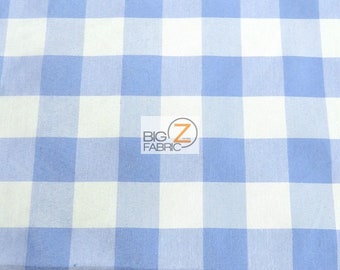 Geruit Gingham Poly Katoen Stof - BLAUW - 57 "/59" Breedte Verkocht op maat gesneden