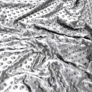 Dimple Dot Minky Fabric - GREY - 58/60&quot; Wide By The Yard Baby Soft Raised Blanket Craft