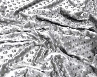 Dimple Dot Minky Fabric - GREY - 58/60" Wide By The Yard Baby Soft Raised Blanket Craft