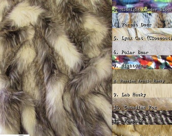 Assortiment Faux Fake Fur Animal Coat Costume Tissu - 14 COULEURS - par verge Accessoires vestimentaires Foulard Tapis