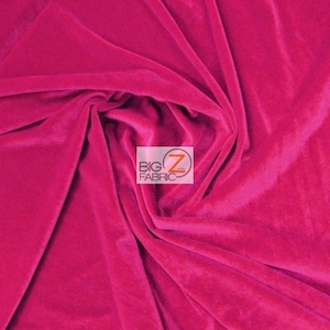 Stretch Velvet Velour Spandex 360 Grams Costume Fabric - FUCHSIA - 58&quot;/60&quot; Width Sold By The Yard