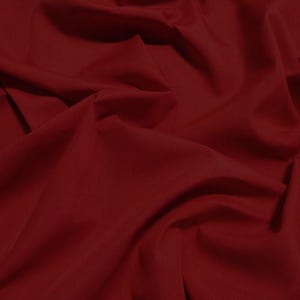 Solid Poly Cotton Fabric - BURGUNDY - Sold By The Yard Polycotton 58&quot;/60&quot; Width (P205)