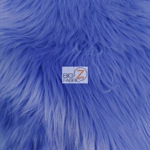 Solid Shaggy Faux Fur Fabric - PERIWINKLE - Sold By The Yard 60" Width Coats Costumes Scarfs Rugs Props Long Pile