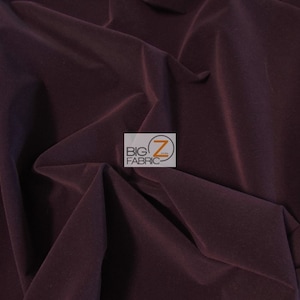Upholstery Grade Solid Flocking Velvet Fabric - DARK PURPLE - Sold By The Yard 100% Cotton Backing