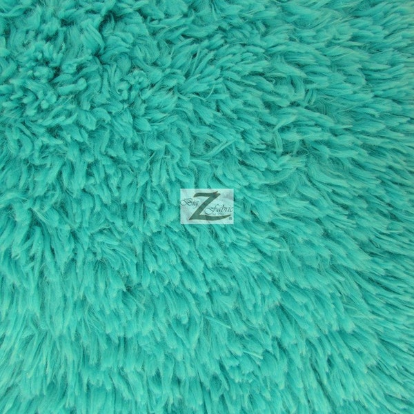 Solid Mongolian Shaggy Minky Baby Soft Fabric - TURQUOISE - 58" Width Sold By The Yard