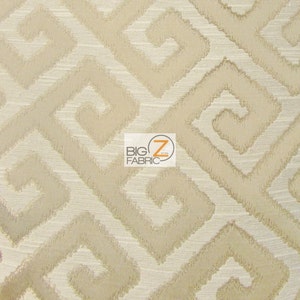 Royal Labyrinth Geometric Upholstery Fabric - LATTE - Sold By Yard Sofa Curtains Home Decor Furniture Drapery