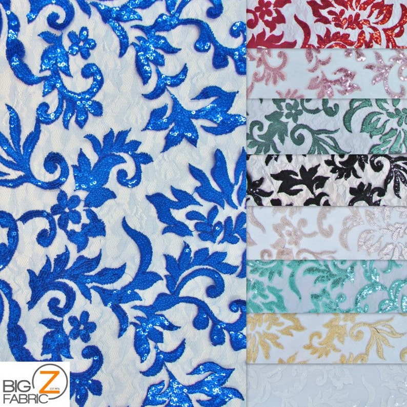 Floral Fashion Eternity Dress Sequins Lace Fabric MINT By Etsy