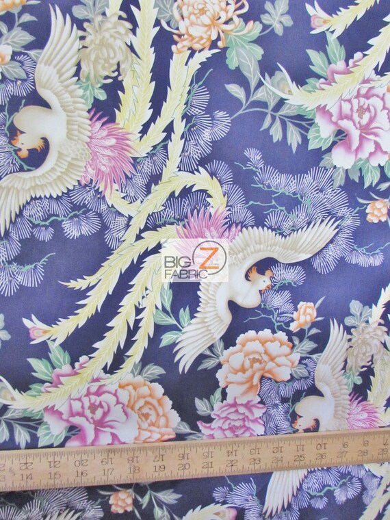 Floral Birds Purple By Notions In Paradise LTD.100 Cotton Etsy