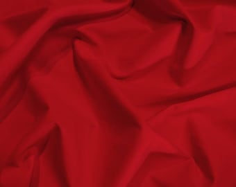 Solid Reversible Formal Poly Cotton Twill Fabric - RED - Sold By The Yard Coats Jackets Skirts Pants Work Clothes
