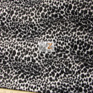 Cheetah Print Velboa Faux Fur - Black/White Snow Cheetah - 58"/60" Width Sold By The Yard
