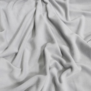 Solid Polar Fleece Fabric - SILVER - Sold By The Yard DIY Blanket Clothing Pajamas Accessories