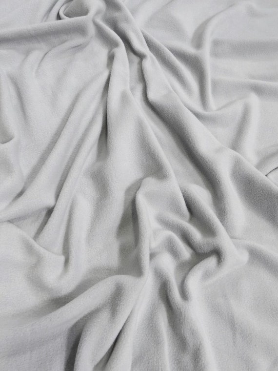 Solid Polar Fleece Fabric SILVER Sold by the Yard DIY Blanket