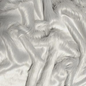 Solid Shaggy Faux Fur Fabric - PLATINUM - Sold By The Yard 62&quot; Width Coats Costumes Scarfs Rugs Props Long Pile
