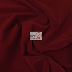 Upholstery Grade Solid Flocking Velvet Fabric - BURGUNDY - By The Yard Drapery Couches Suits Party Decor Antique Coverings Curtains