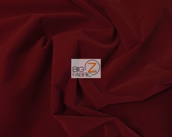 Upholstery Grade Solid Flocking Velvet Fabric - BURGUNDY - per yard Drapery Couches Suits Party Decor Antique Coverings Curtains