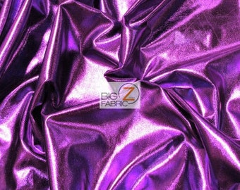 Metal Foil Spandex Fabric - PURPLE - Se vende cortado a la talla 2 Way Stretch Shiny Diy Apparel Accessories Lining