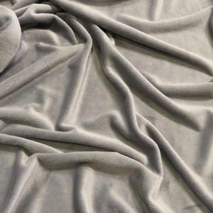 Minky Solid Baby Soft Fabric - GRAY - 58&quot;/60&quot; Width Sold By The Yard DIY Blanket Clothing Accessories Teddy Bears Hug-Z™