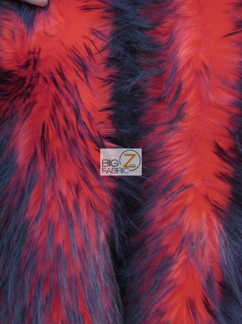 REDBLACK SPIKES By The Yard 66 Width Coats Costumes Scarfs Rugs Props Shaggy Frozen Shag Faux Fake Fur Long Pile Fabric