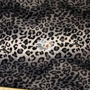 Leopard Print Velboa Kunstpelz - weiß/grau - 58"/60" Breite verkauft Bulk-Lager