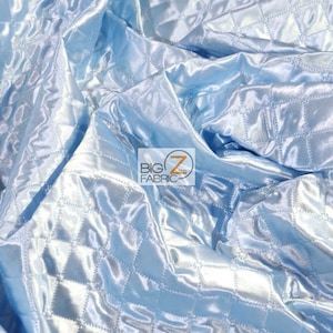 Quilted Stamped Diamond Batting Fabric - BABY BLUE - Sold By The Yard 58&quot; Width Upholstery