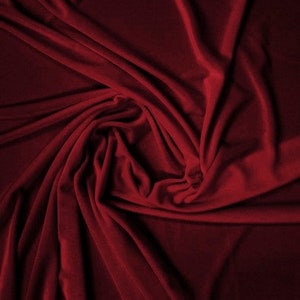 Stretch Velvet Velour Spandex 360 Grams Costume Fabric - BURGUNDY - Sold By The Yard Crafts Decor Apparel Sewing