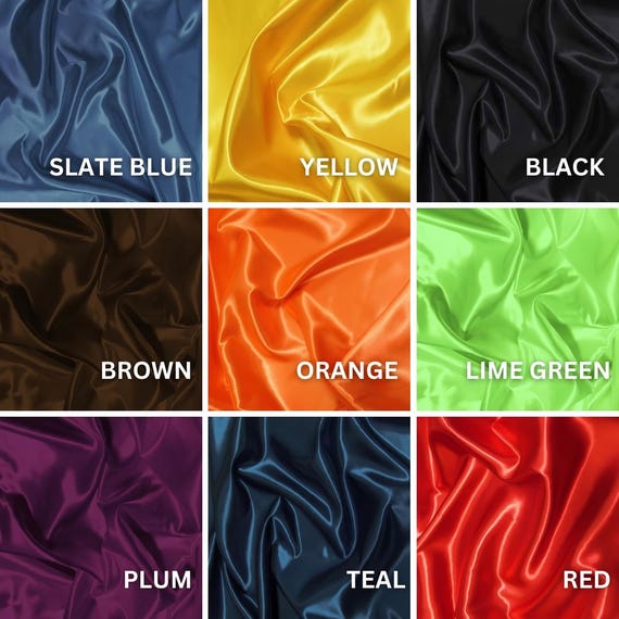Shiny Bridal Satin Fabric, 58/60" Wide Polyester Satin for Wedding Dresses, Bridesmaid Dresses, Linings, Table Runners & Party Decor