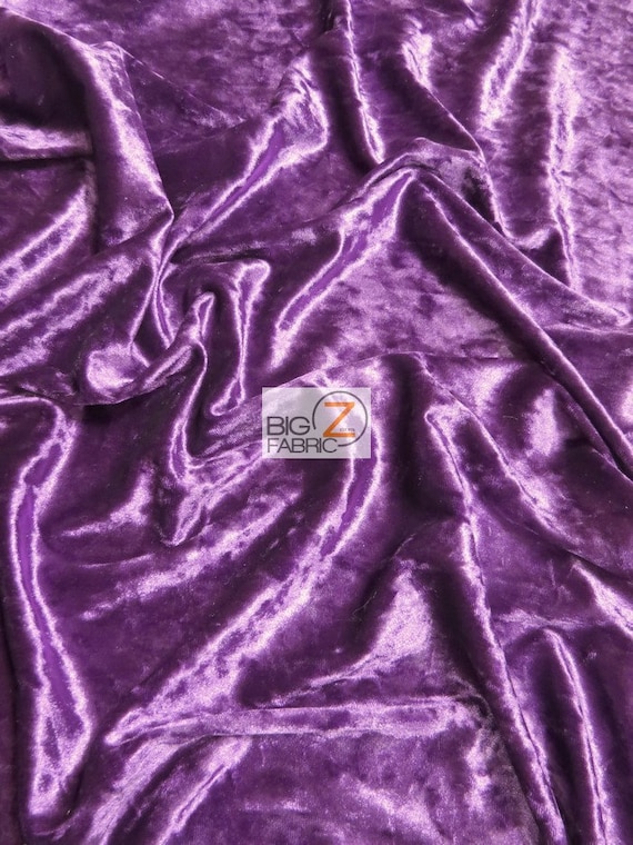 Crushed Stretch Velvet Costume Fabric - PURPLE - Sold By The Yard DIY Clothing Accessories Decor