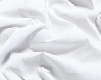 Solid Poly Cotton Fabric - WHITE - Sold By The Yard Polycotton 58"/60" Width (P188)