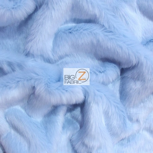 Baby Blue Faux Fur Fabric Long Pile Mongolian Style 5000 Etsy
