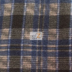 Fleece Printed Fabric - Scott Checkered Color #2 - Sold By The Yard (ST-042) Warm Blanket Decor Anti-Pill Clothing Sweaters