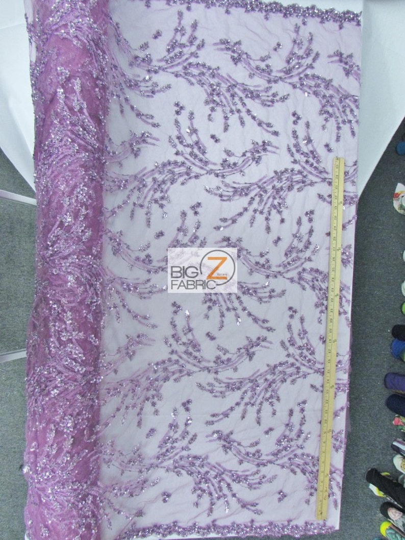 Marvelous Floral Beaded Sequins Dress Fabric Sold By The Yard Bridal Prom Gown Events DARK GOLD