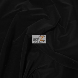 Upholstery Grade Solid Flocking Velvet Fabric - BLACK - Sold By The Yard 100% Cotton Backing