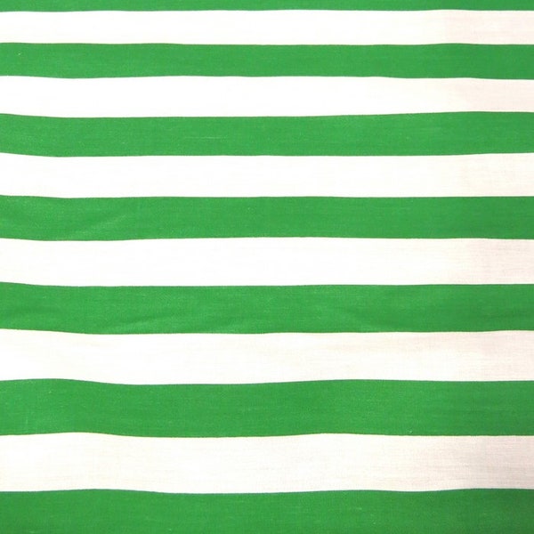 Poly Cotton 1" Stripe Fabric - Kelly Green/White - Sold By The Yard Clothing Quilting Projects