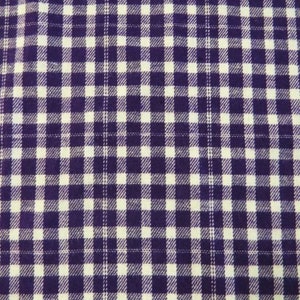 Tartan Plaid Uniform Apparel Flannel Fabric- Purple/White - 60&quot; Wide By The Yard Pajamas Shirts Clothing #M