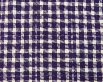 Tartán Plaid Uniforme Ropa Tela de franela- Púrpura / Blanco - 60 "Corte ancho a la medida Camisas de pijama Ropa #M