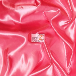 Solid Shiny Bridal Satin Fabric - BUBBLE GUM - By The Yard Bridesmaid Dresses Table Runners Wedding Gowns Party Decorations
